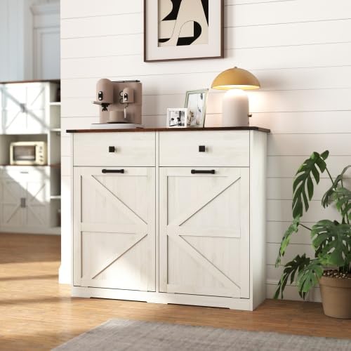 Tilt Out Trash Can Cabinet with Drawer D1744