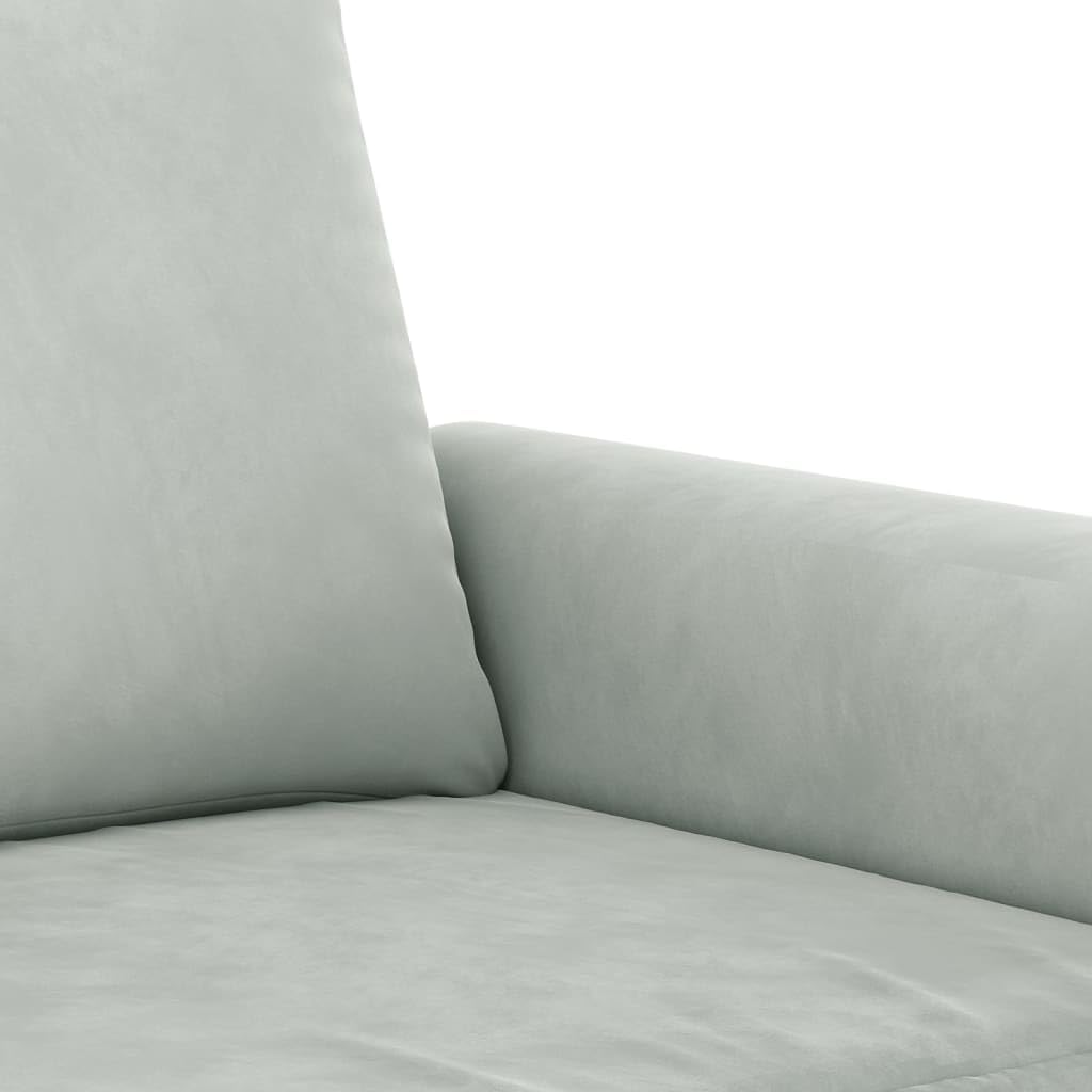 Light Gray Velvet 2 Piece Sofa Set with Throw Pillows G111460