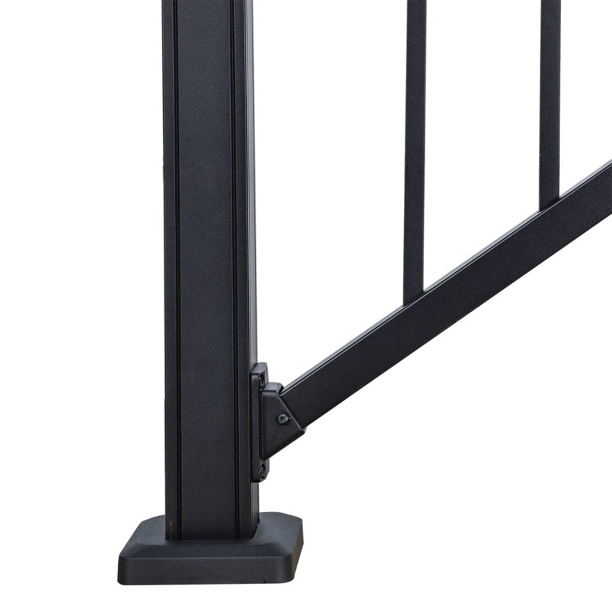 Black Aluminum Deck Stair Railing Kit, 6-Ft x 36-in V12607