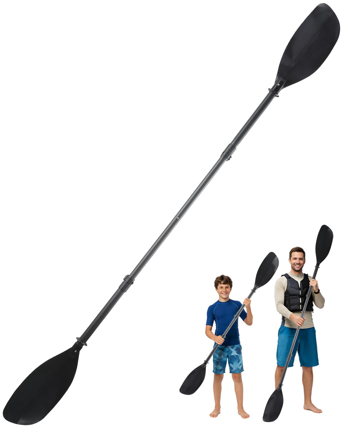 Adjustable Telescopic Kayak Paddle Stainless Steel Shaft Fiberglass Blades X9212