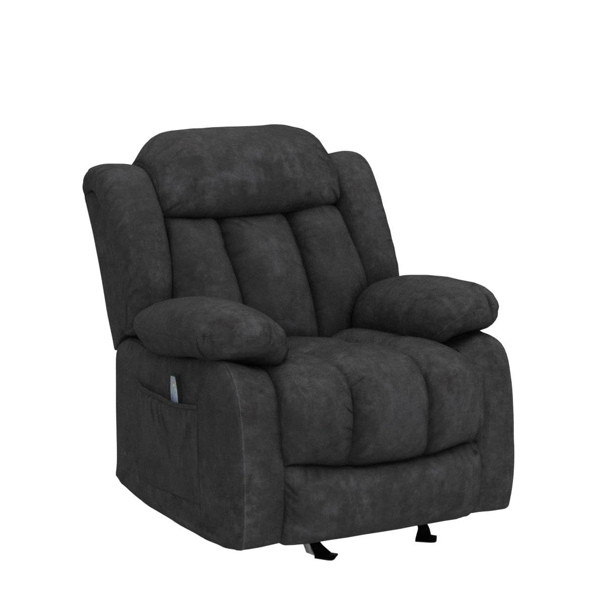 Grey Manual Swivel Rocker Recliner with Heat and Vibration V1799