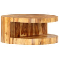 Natural Solid Sheesham Wood Coffee Table 25.6 in Dia W66846