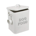 Airtight Dog Treat Container and Food Storage Tin with Lid, Handle, Scoop, 4-5 lbs Capacity, White T2834
