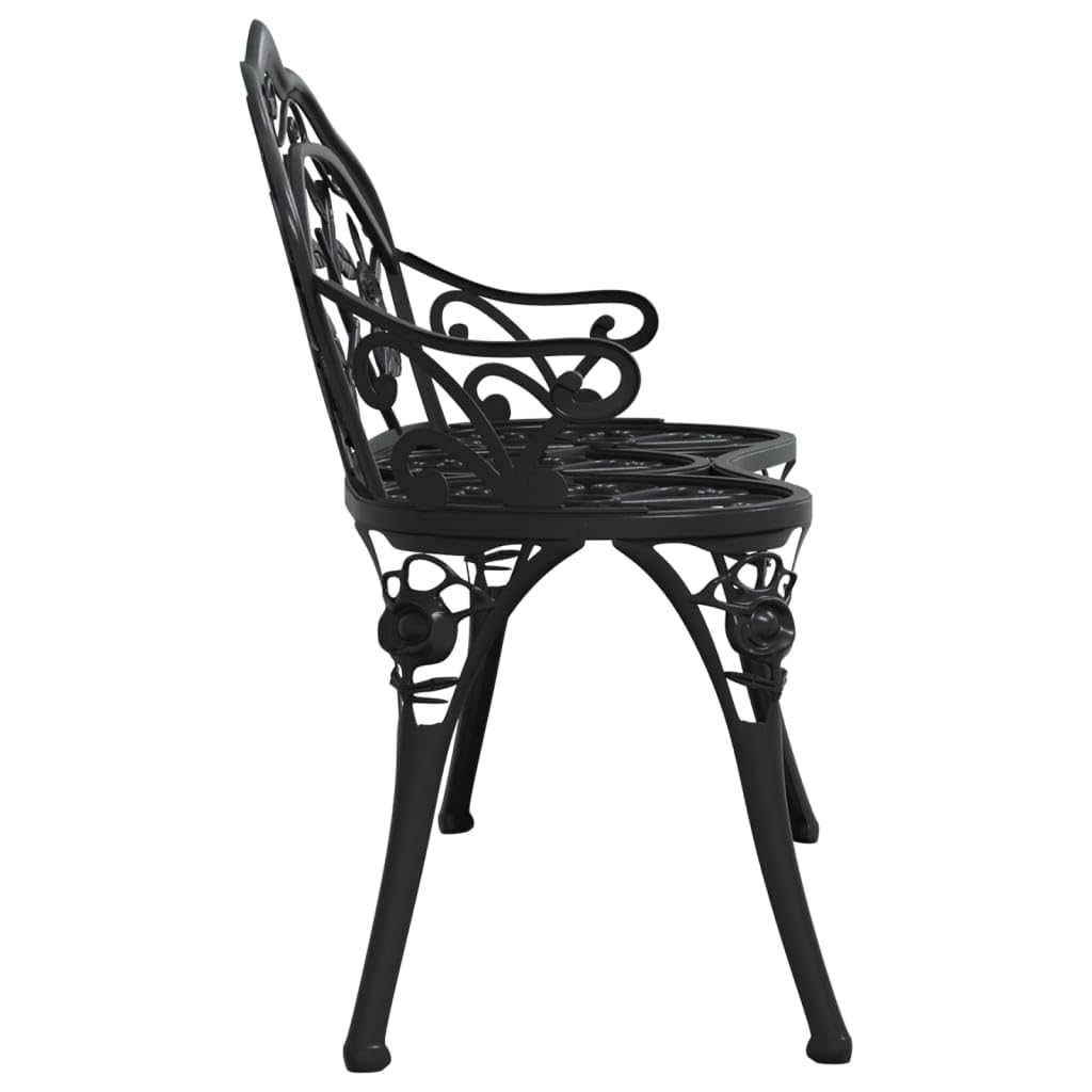 Cast Aluminum Black Patio Bench A42779