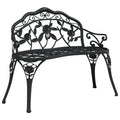 Cast Aluminum Black Patio Bench A42779