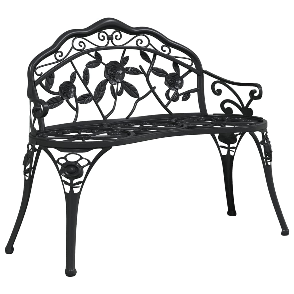 Cast Aluminum Black Patio Bench A42779