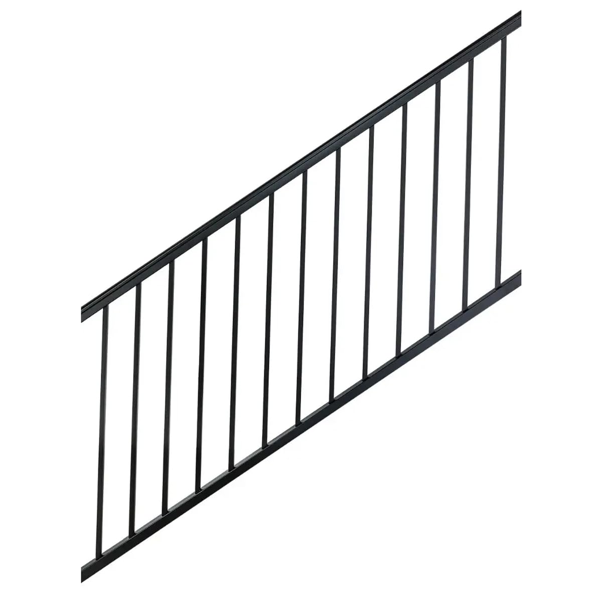 Black Aluminum Deck Stair Railing Kit, 6-Ft x 36-in V12607