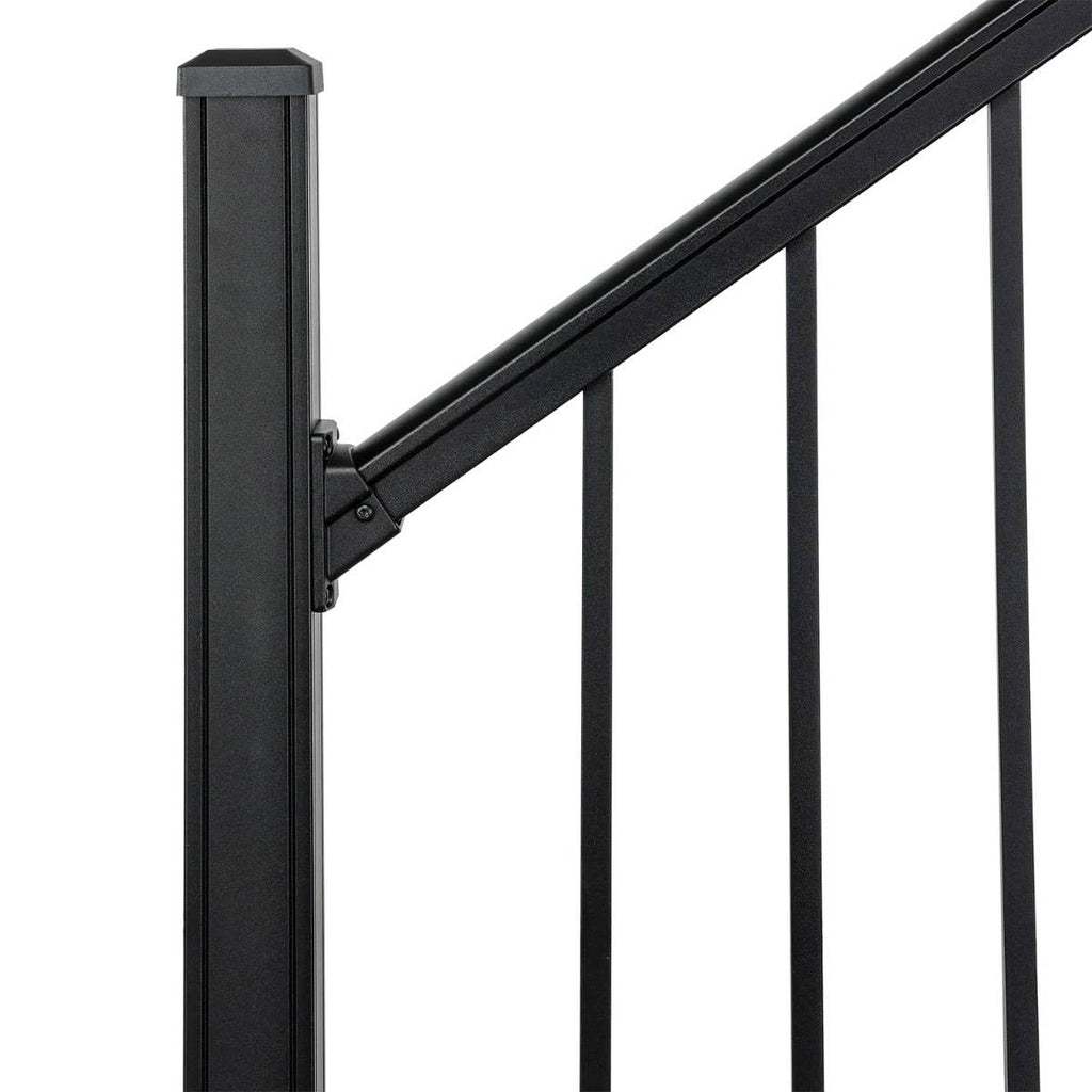 Black Aluminum Deck Stair Railing Kit, 6-Ft x 36-in V12607
