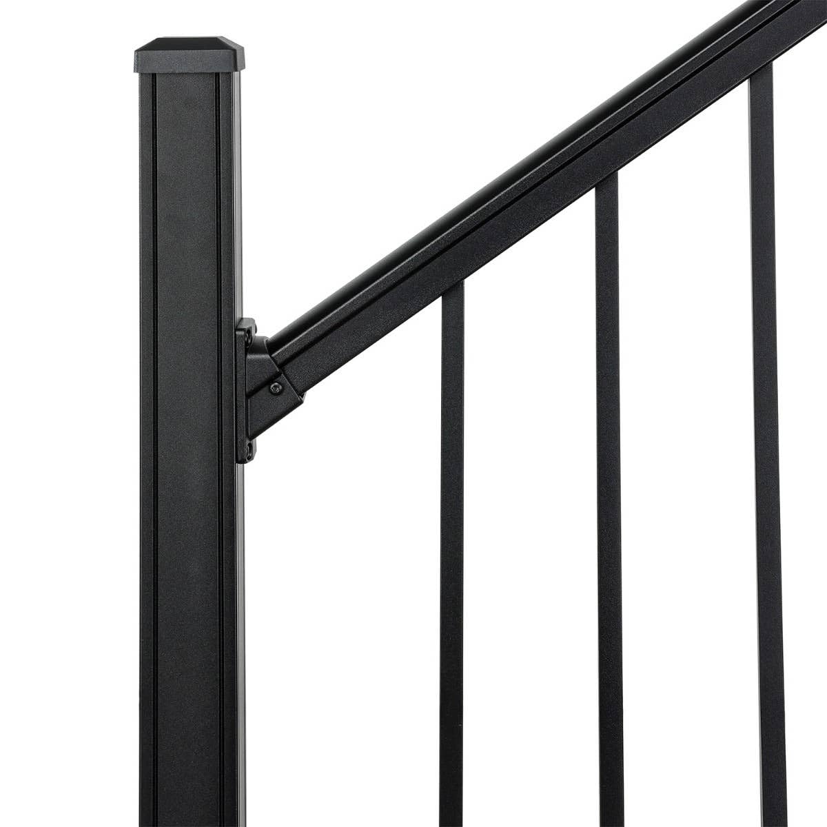 Black Aluminum Deck Stair Railing Kit, 6-Ft x 36-in V12607
