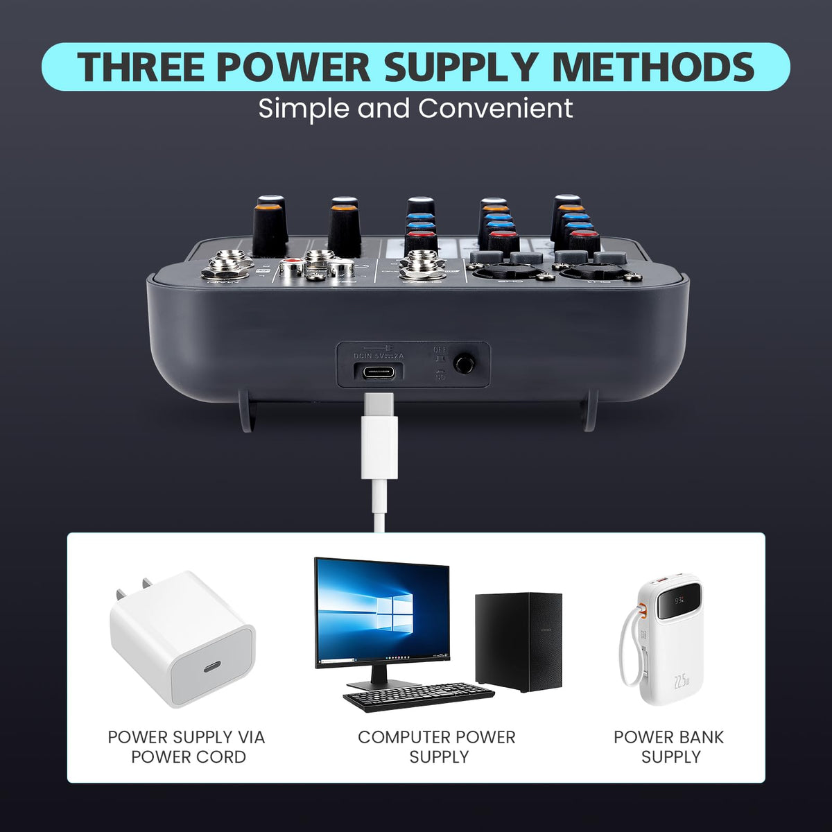 4 Channel DJ Audio Mixer with XLR 1/4" Interface Y47586
