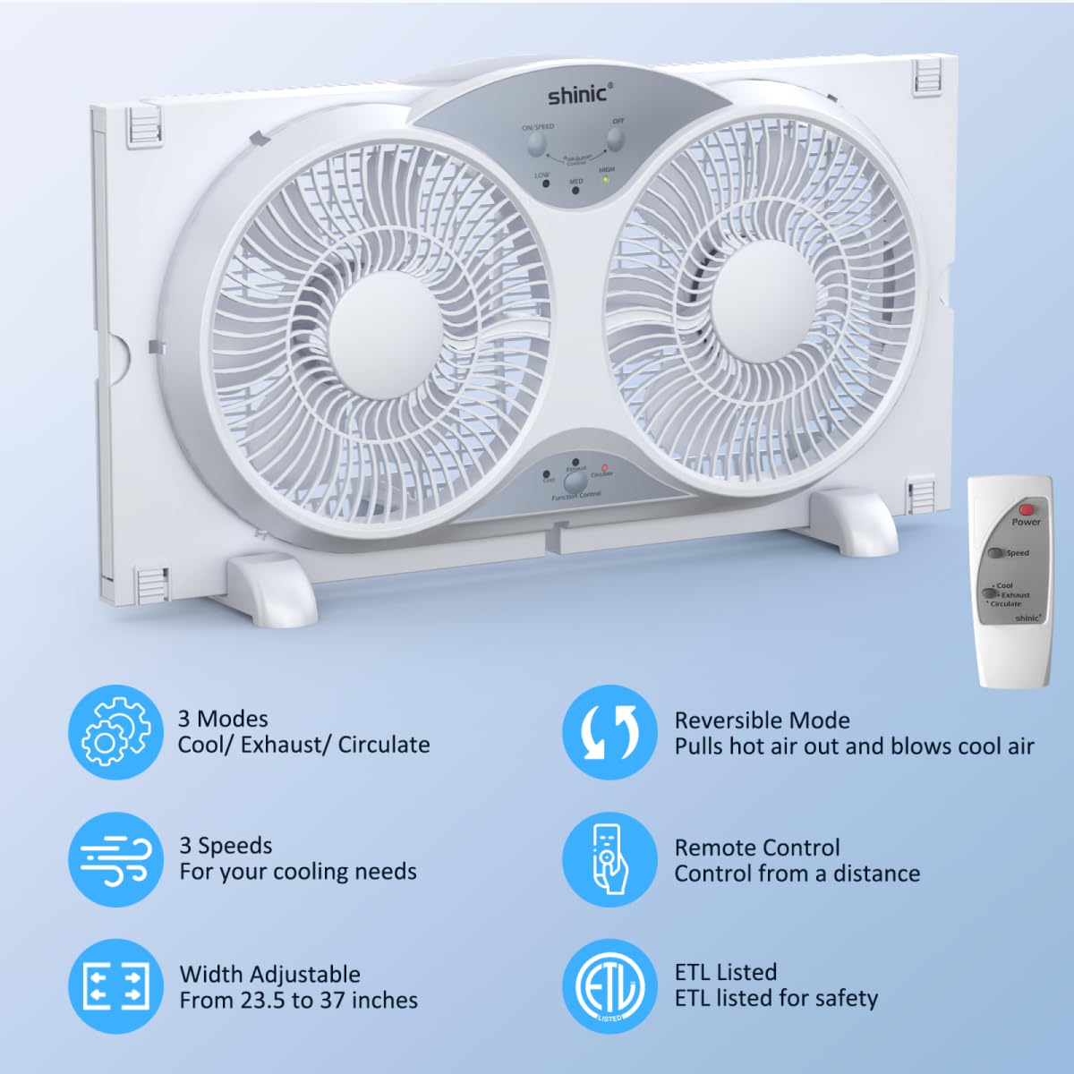 9" Reversible 3-Speed Window Fan B1403