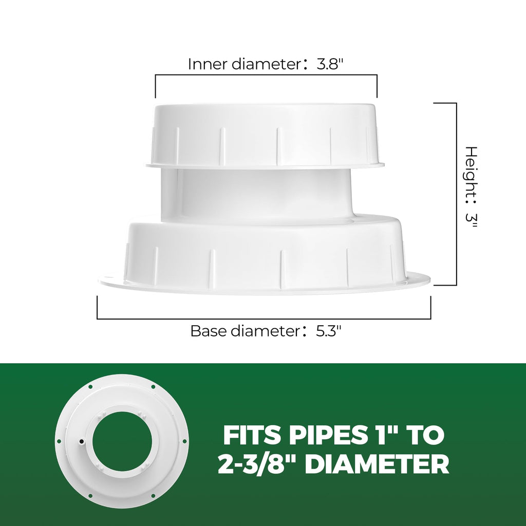 White RV Vent Cap for 1 to 2 3/8" Pipe G570550