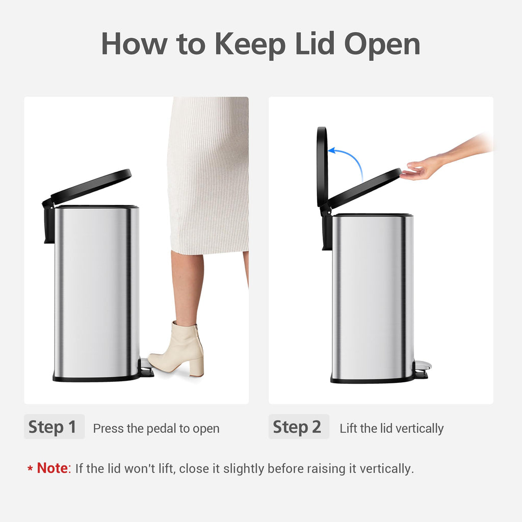 50L Stainless Steel Step-On Trash Can M767207