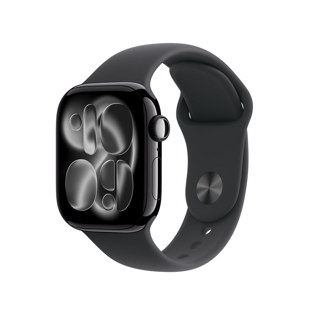 GPS 42mm Jet Black Aluminum Smartwatch with Black Sport Band O9621
