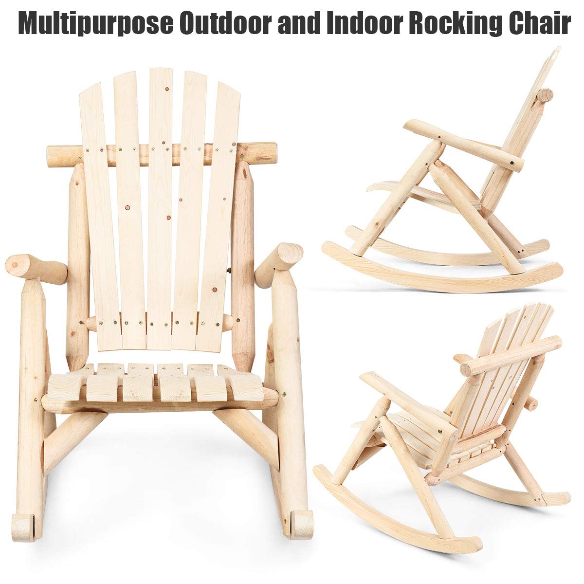 Log Rocking Chair Set I8942