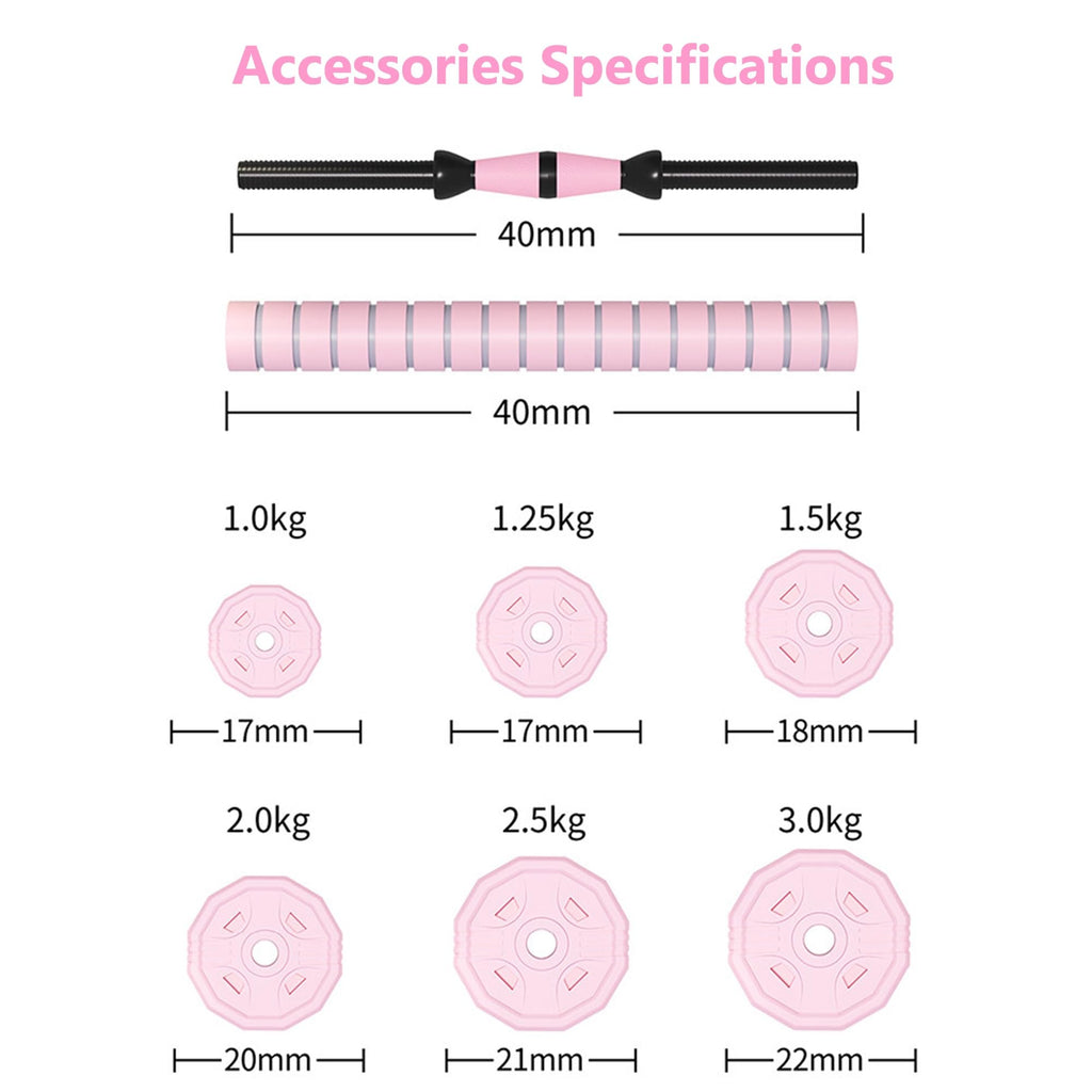 Adjustable Dumbbells Set 2 in 1 Free Weights Dumbbell Barbell Set H79536