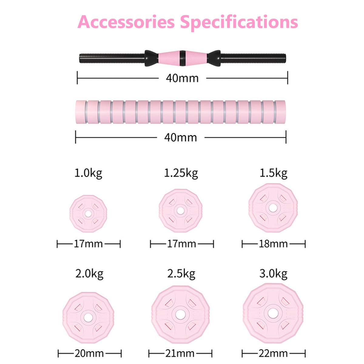 Adjustable Dumbbells Set 2 in 1 Free Weights Dumbbell Barbell Set H79536