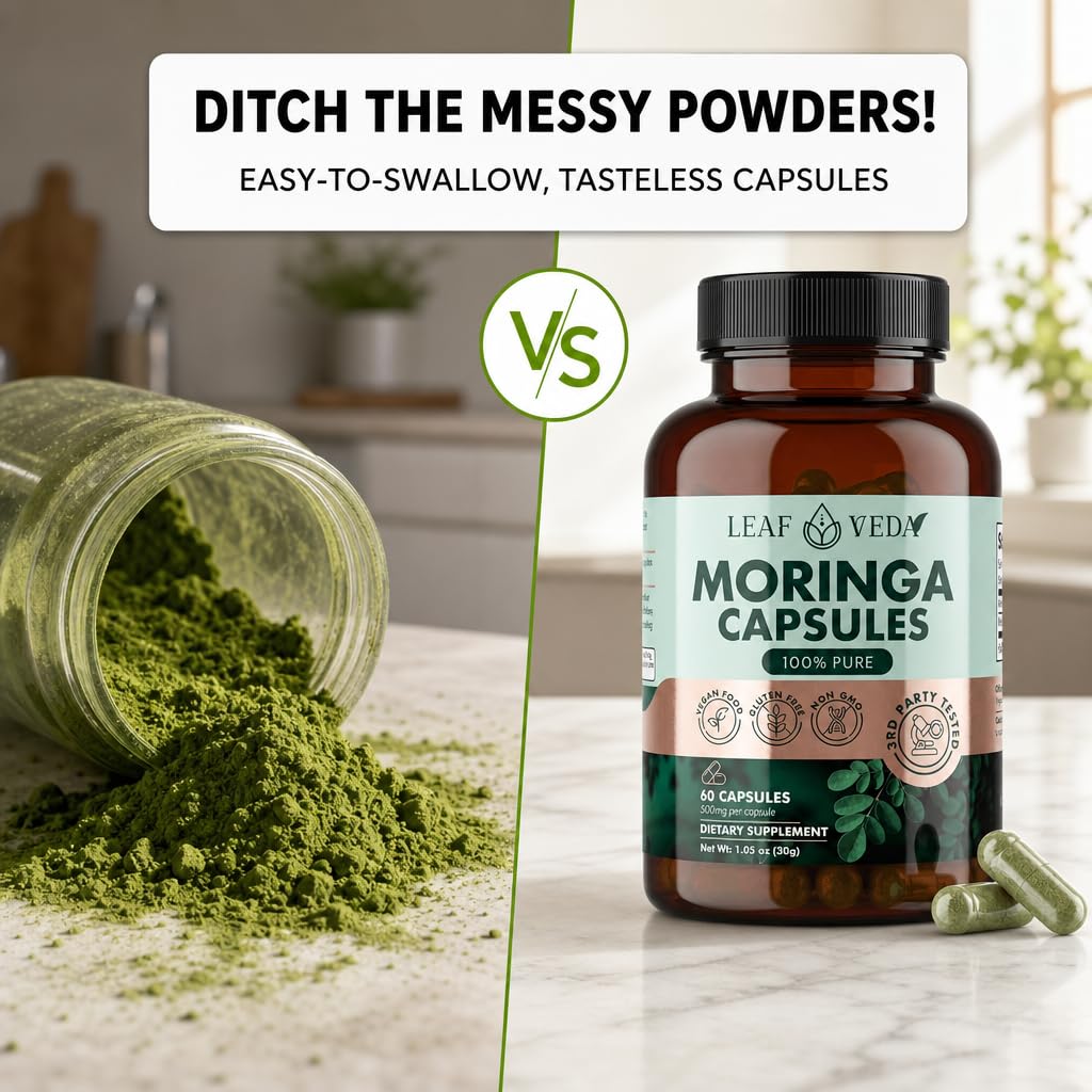 Moringa Capsules 1000mg Vegan Non-GMO 60 Count L3021