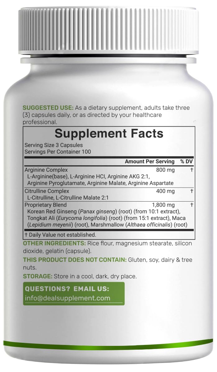 3,000mg 300 Capsules Nitric Oxide Supplement V507358