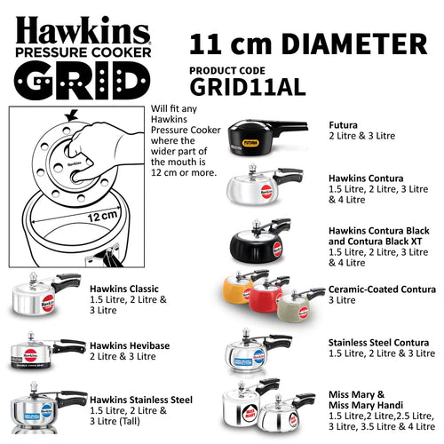 11 cm Aluminium Pressure Cooker Grid A571