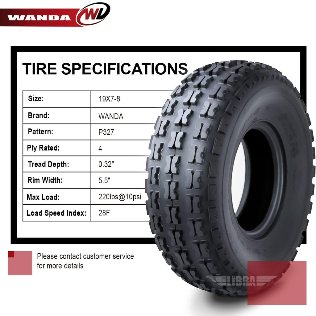 2 New Sport ATV Tires 19x7-8 4PR F748871