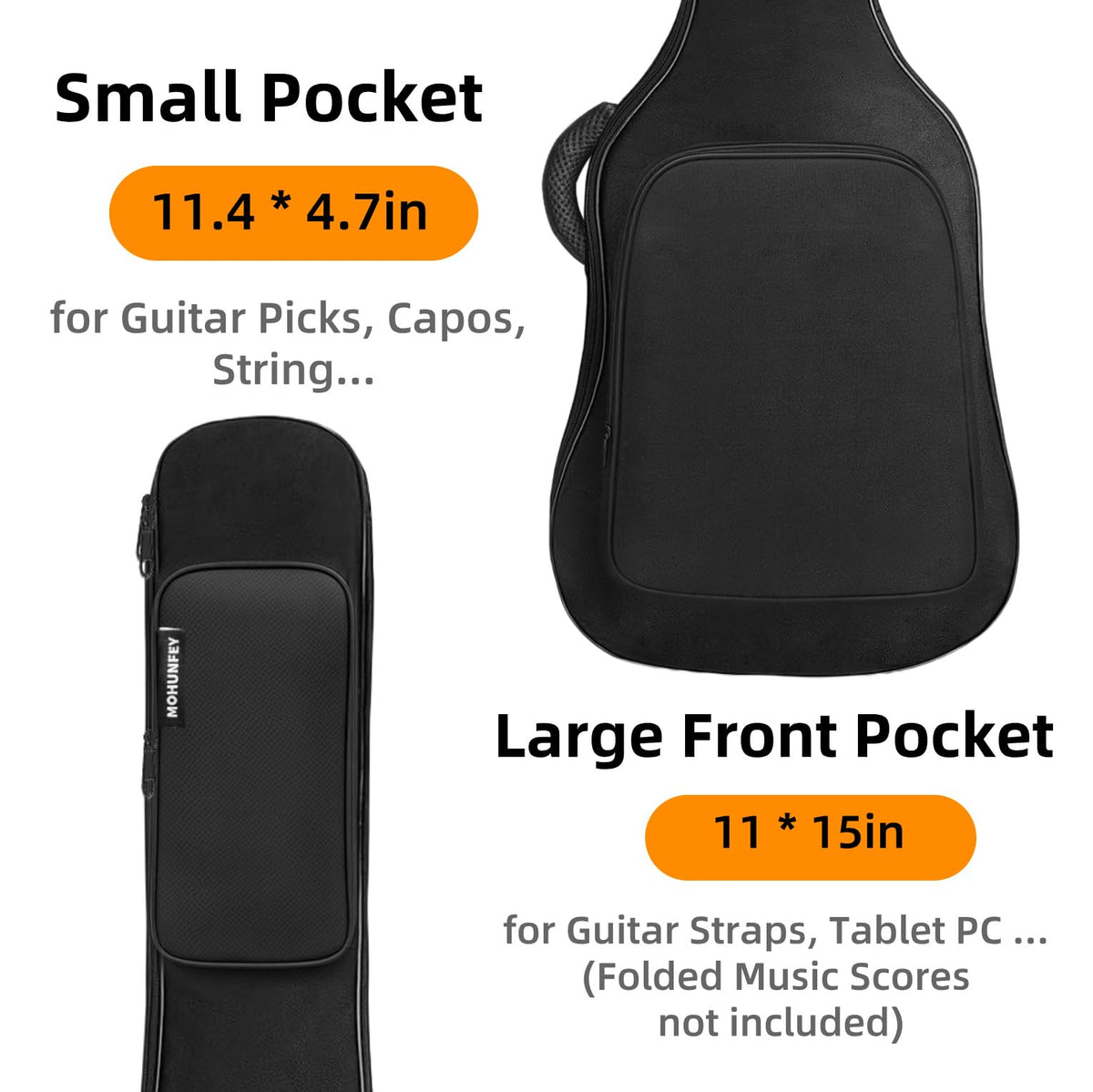 Black Acoustic Guitar Gig Bag with Adjustable Shoulder Strap R29371