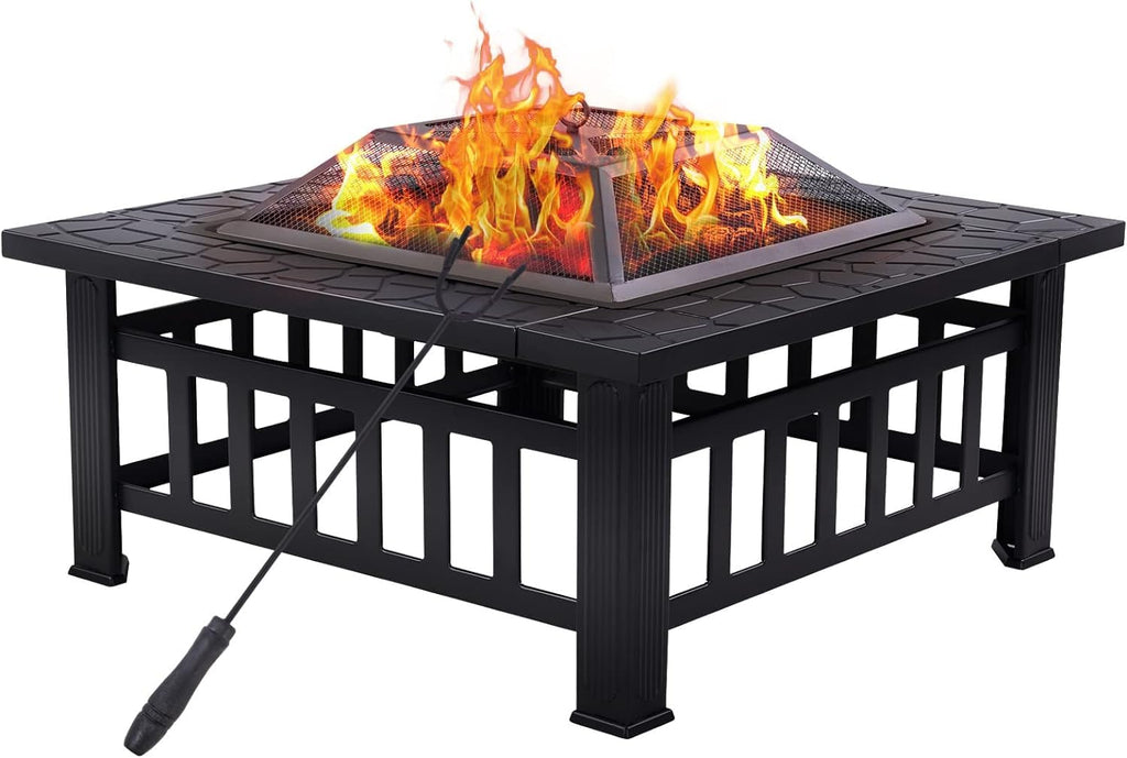 32'' Black Wood Burning Outdoor Fire Pit Z2708