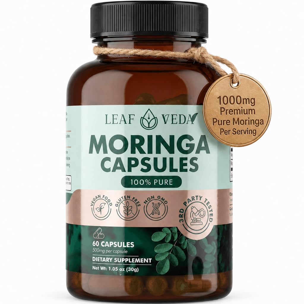 Moringa Capsules 1000mg Vegan Non-GMO 60 Count L3021