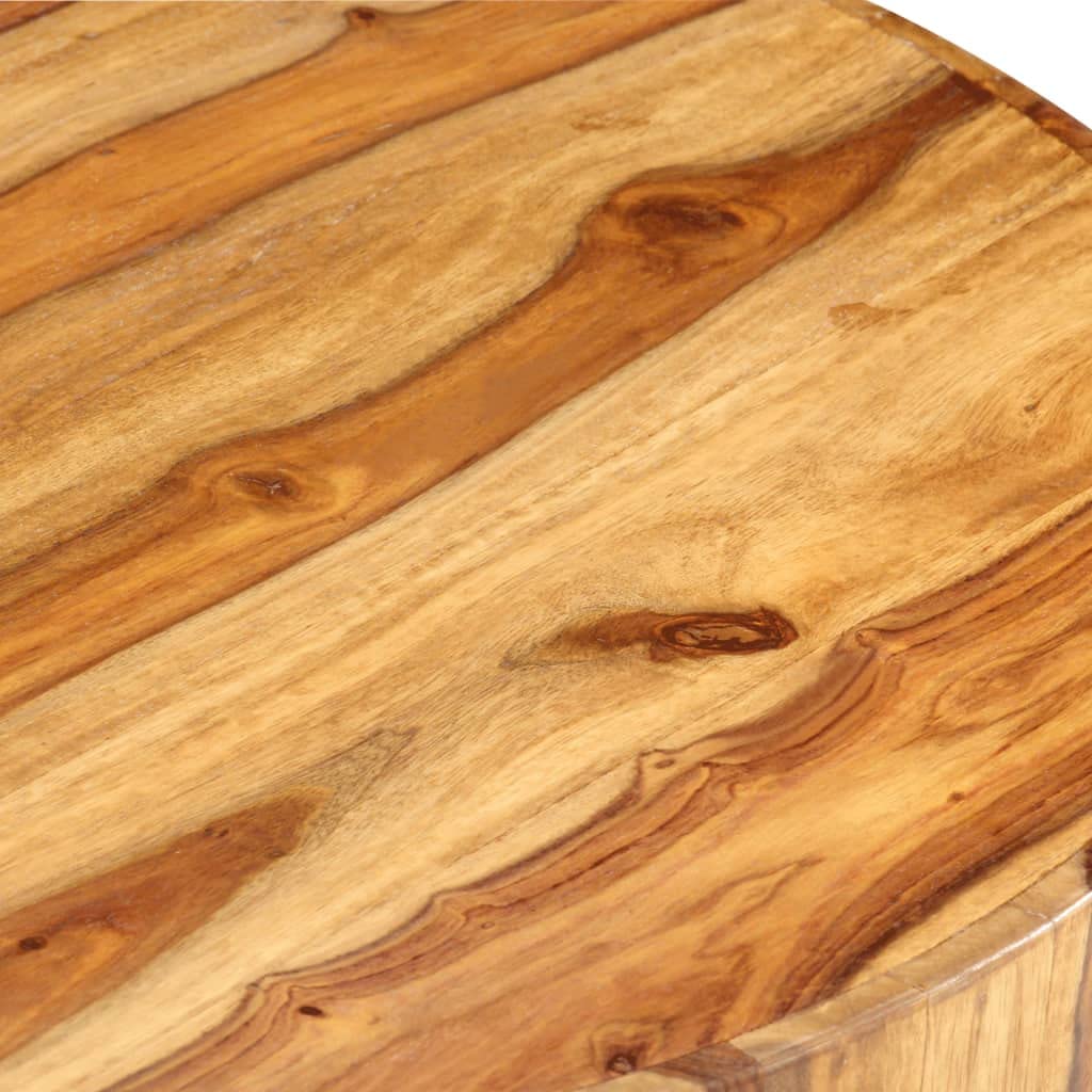 Natural Solid Sheesham Wood Coffee Table 25.6 in Dia W66846