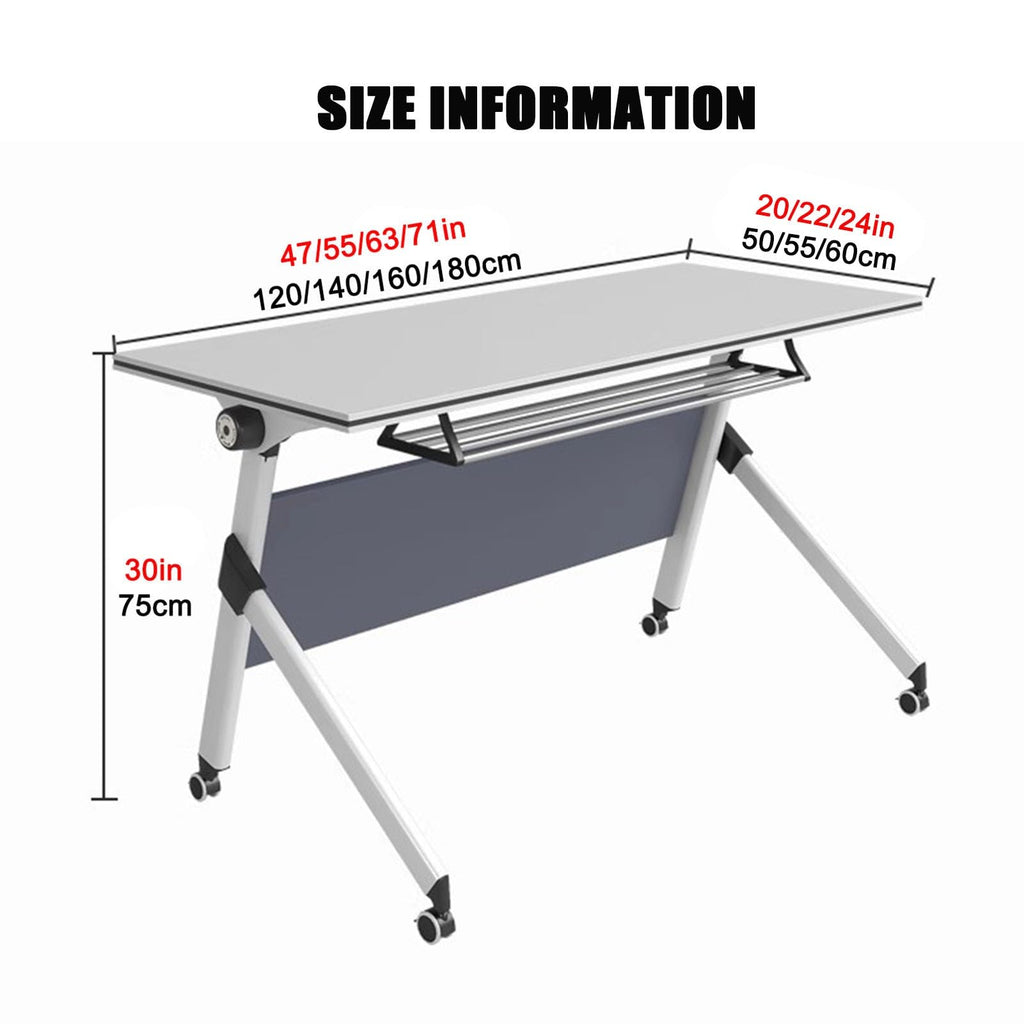 Folding Conference Table with Wood Top & Metal Frame A480011