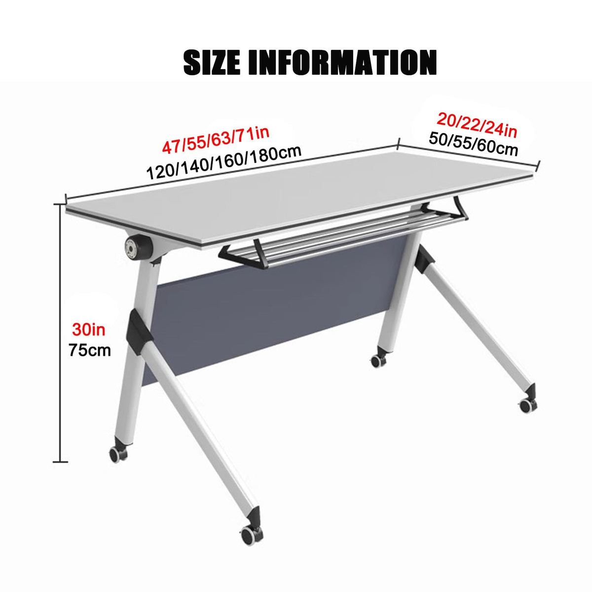 Folding Conference Table with Wood Top & Metal Frame A480011
