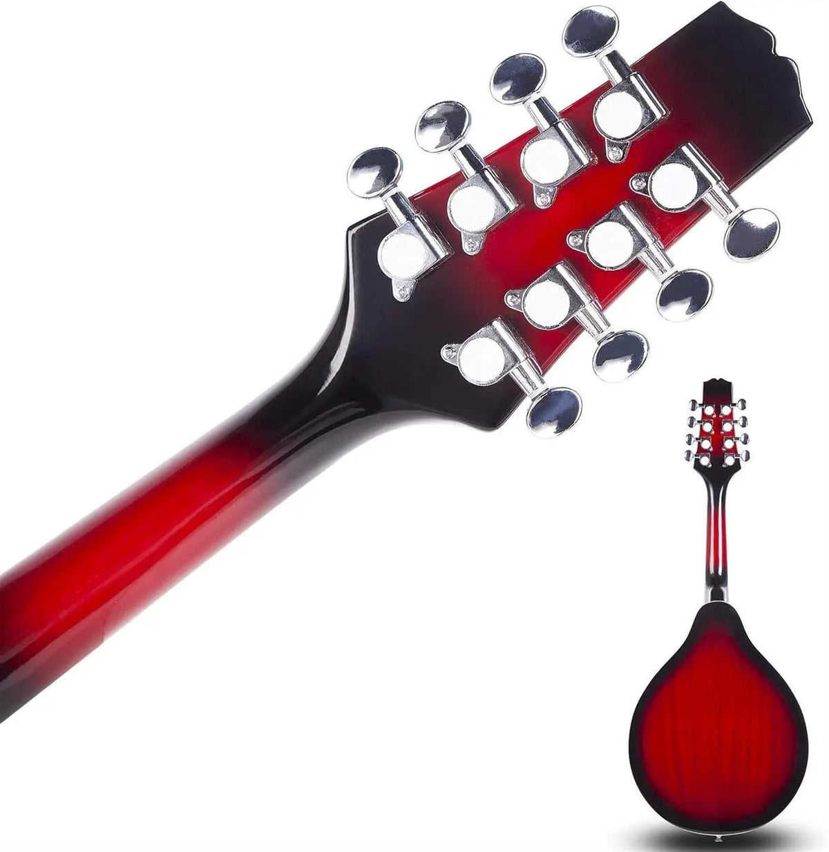 Red Sunburst Mahogany Wood Acoustic Electric Mandolin Y16999