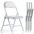 White Vinyl Padded Folding Chairs 4 Pack R26680