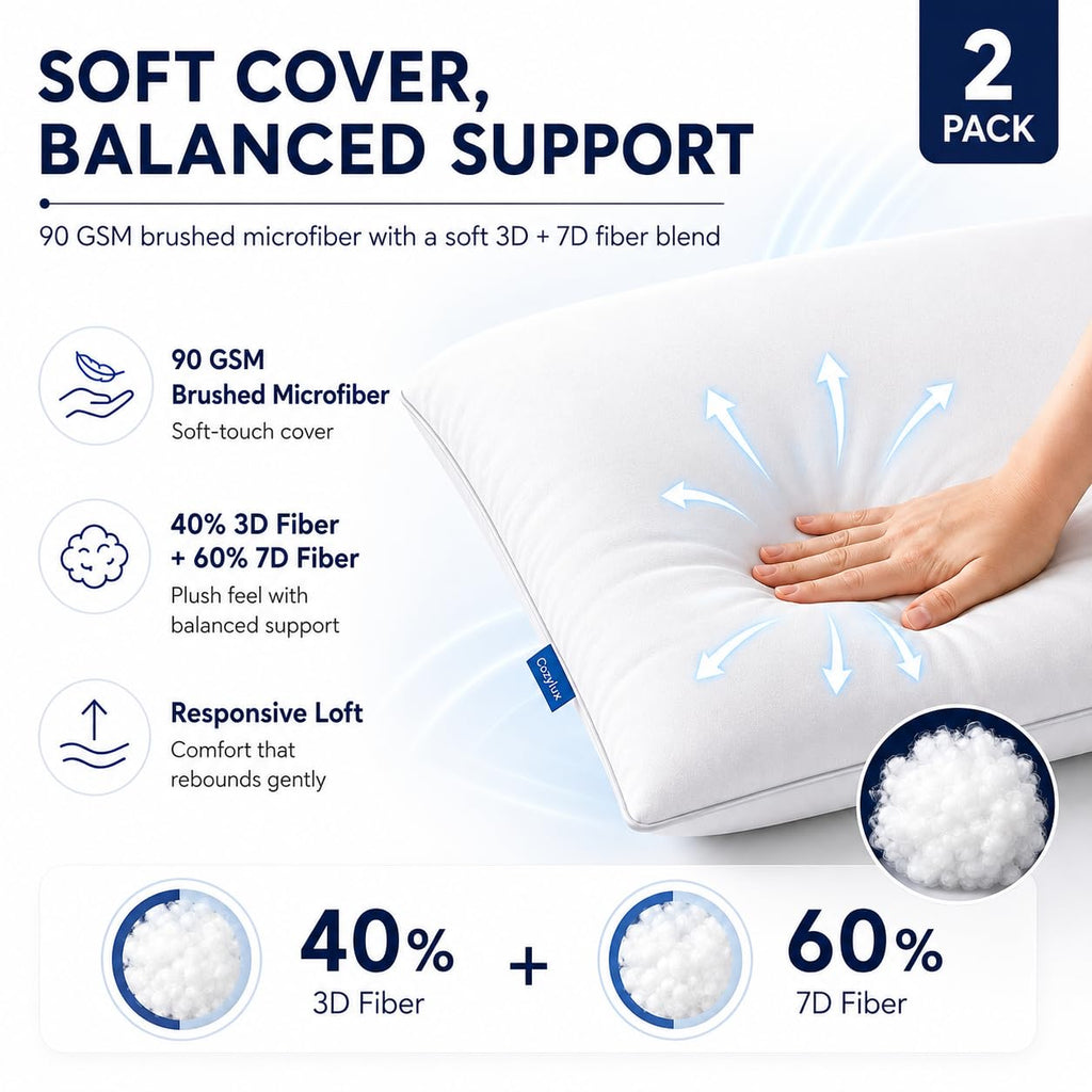 King Size Set of 2 Bed Pillows F549
