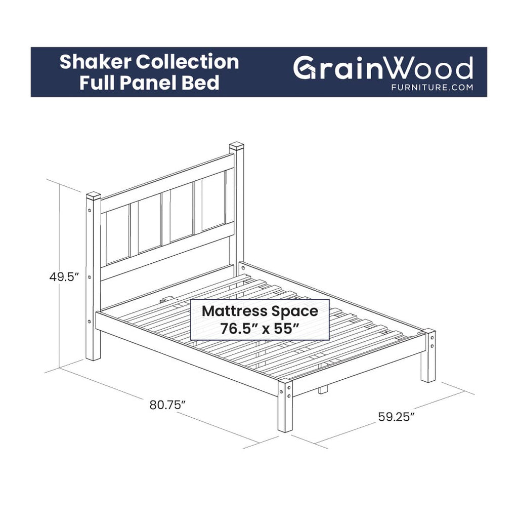 Solid Wood Platform Bed, Full Size, Cherry R278