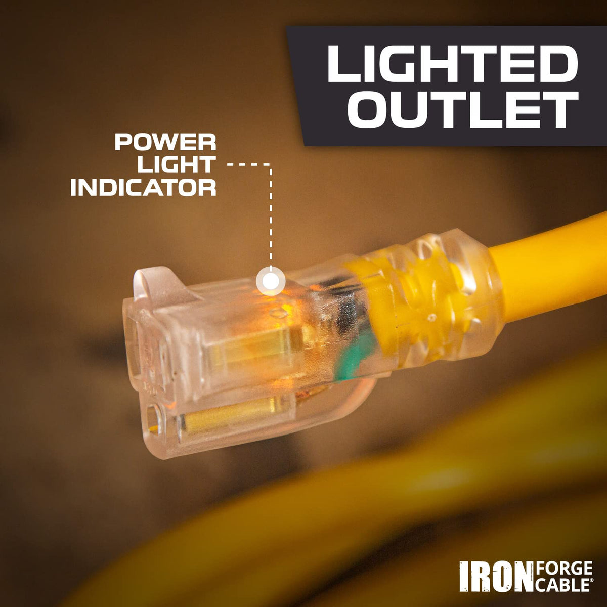 14 Gauge Heavy Duty Extension Cord, 100 Ft Yellow SJTW Y72450
