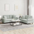 Light Gray Velvet 2 Piece Sofa Set with Throw Pillows G111460