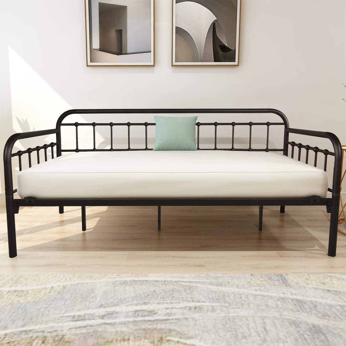 Metal Daybed Frame Twin Day Bed Black J37075