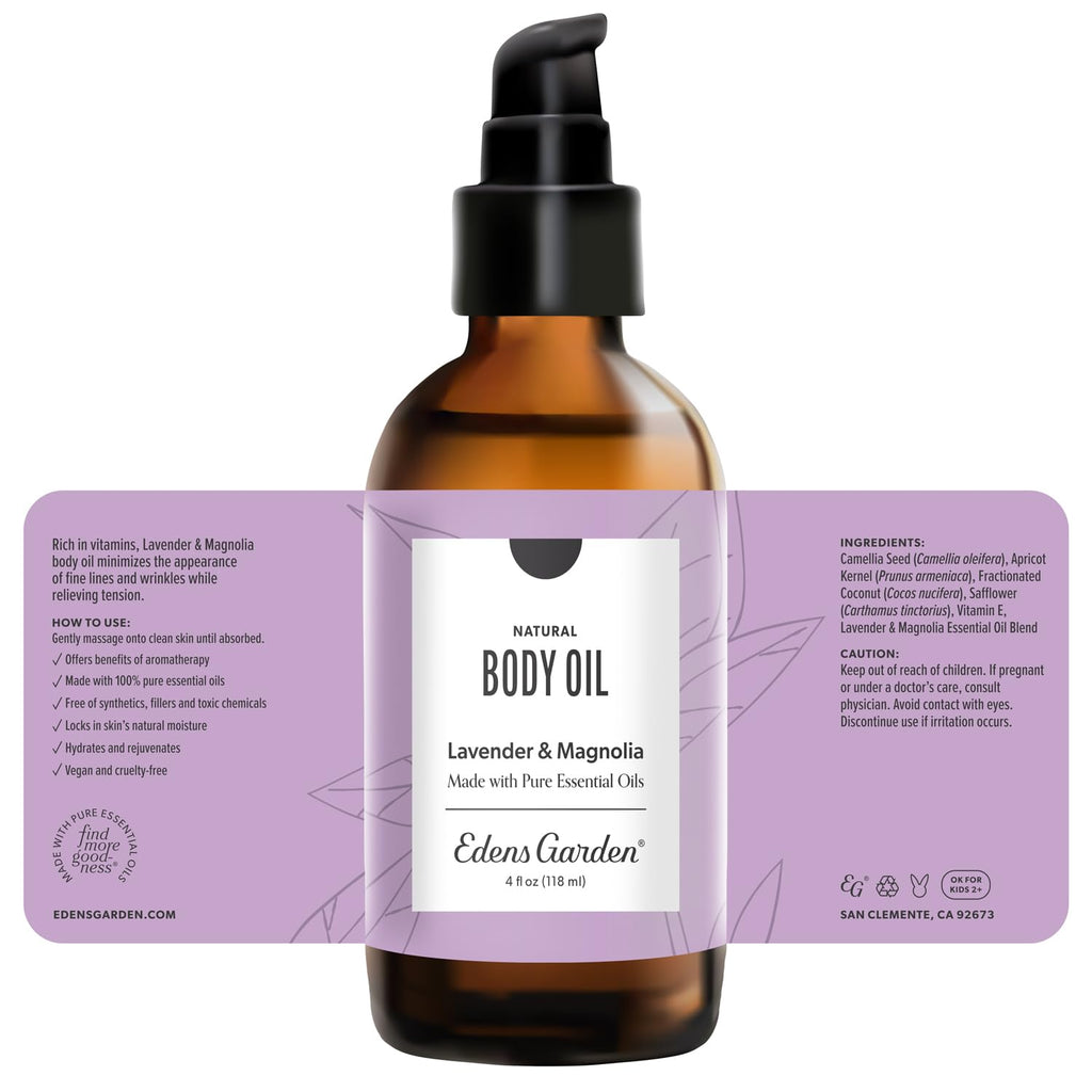 Lavender Magnolia Bath & Body Oil 4 fl oz A317