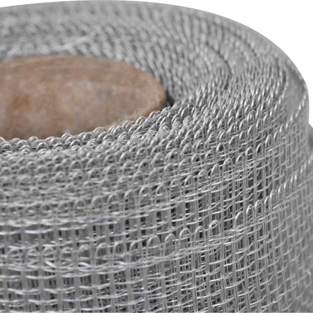 Aluminum Mesh Screen 39.4x196.9 Inches Silver P5050