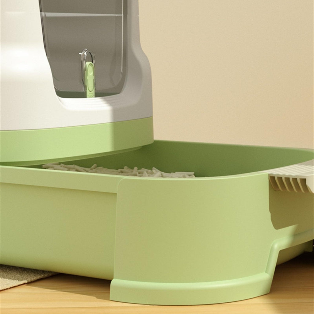 Enclosed Plastic Cat Litter Box with Lid and Scoop D72713