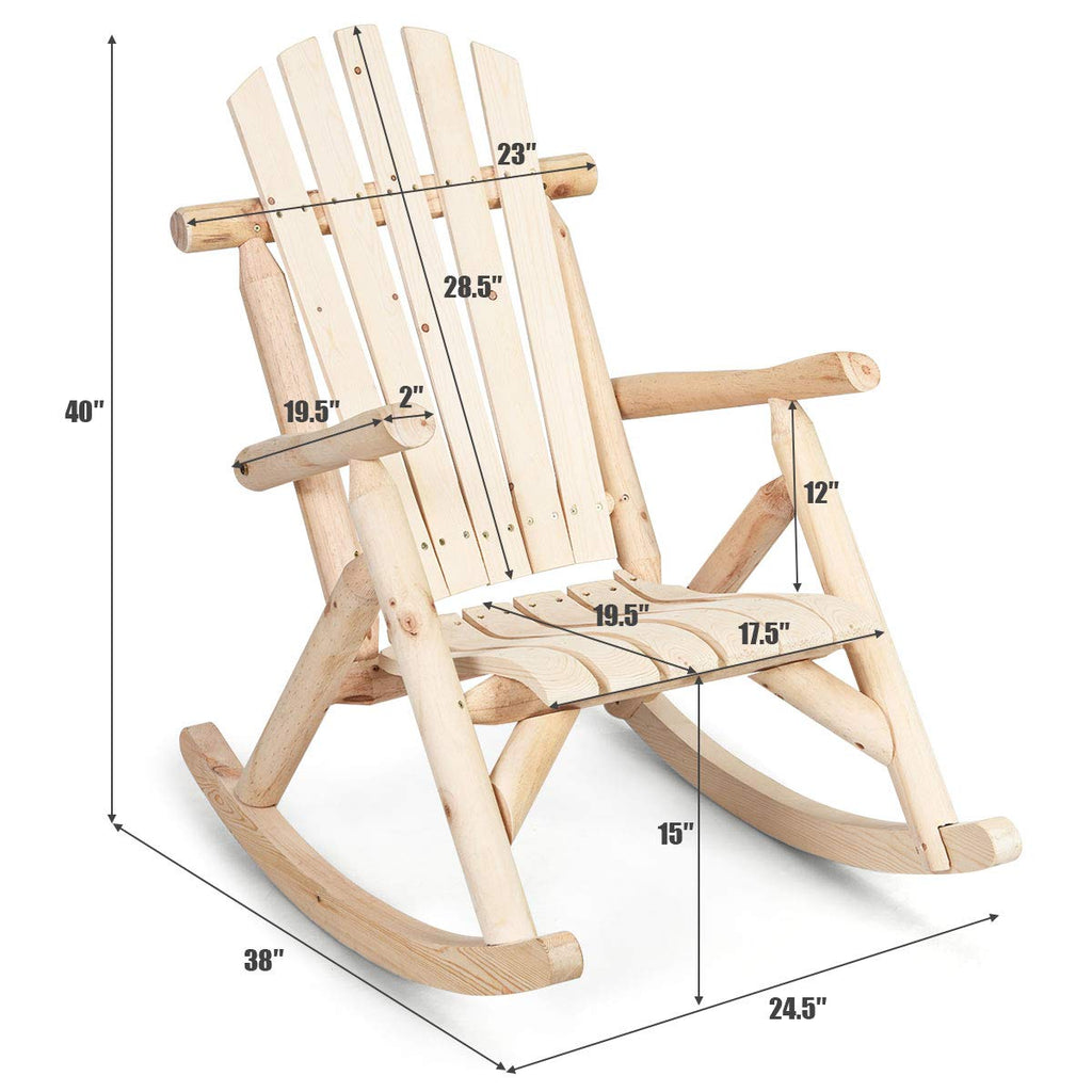 Log Rocking Chair Set I8942
