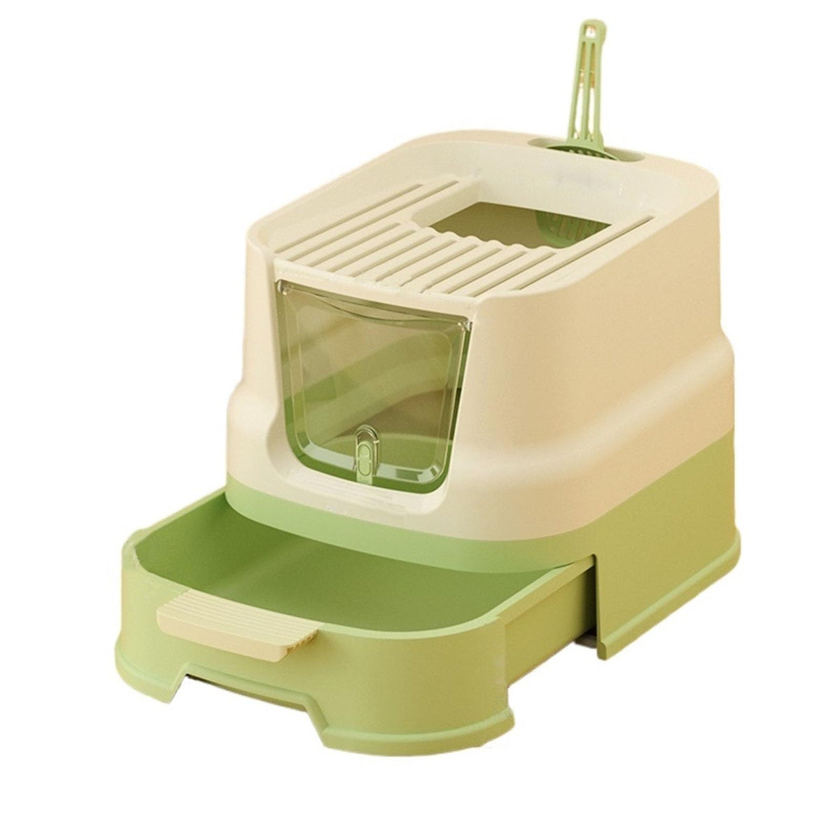 Enclosed Plastic Cat Litter Box with Lid and Scoop D72713