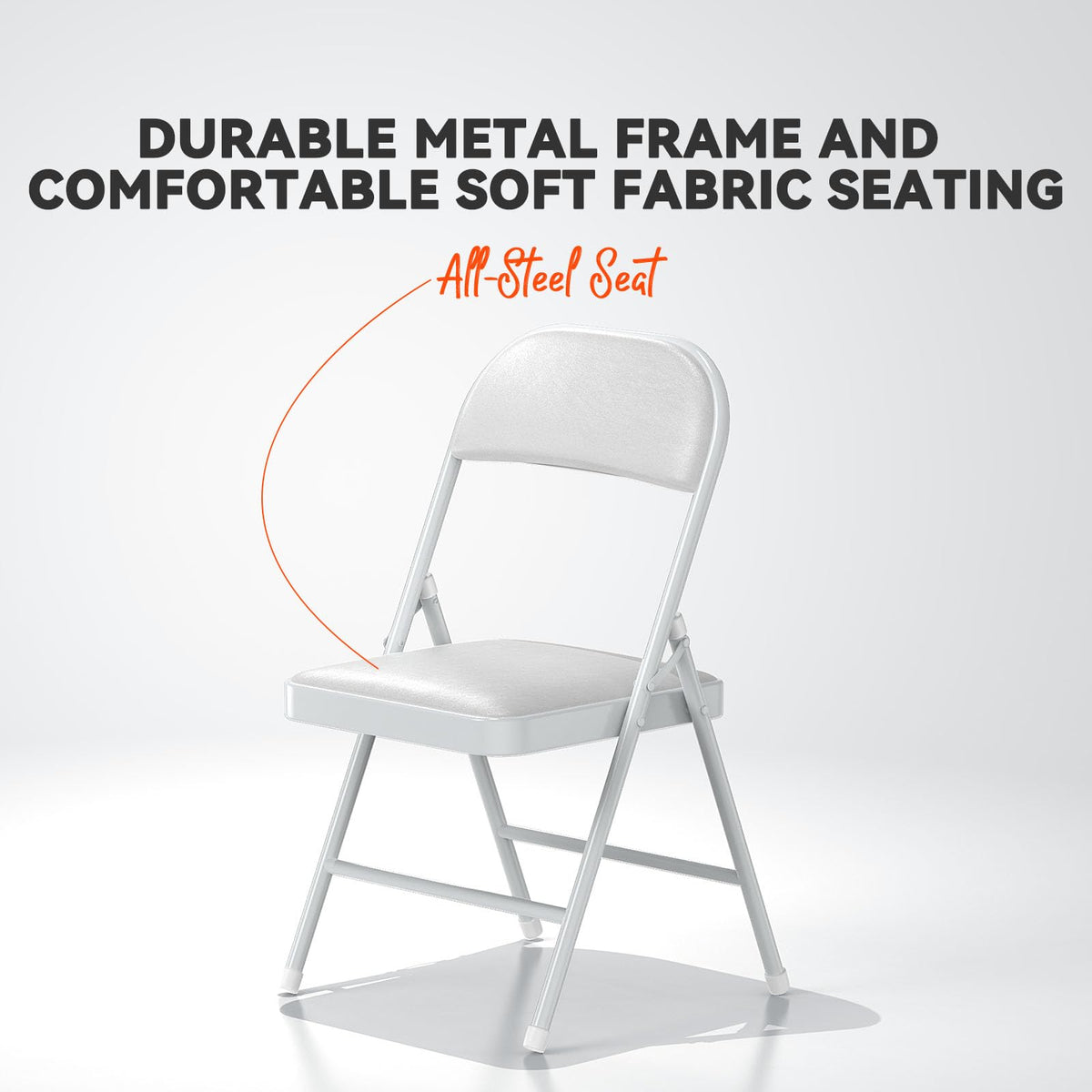 White Vinyl Padded Folding Chairs 4 Pack R26680