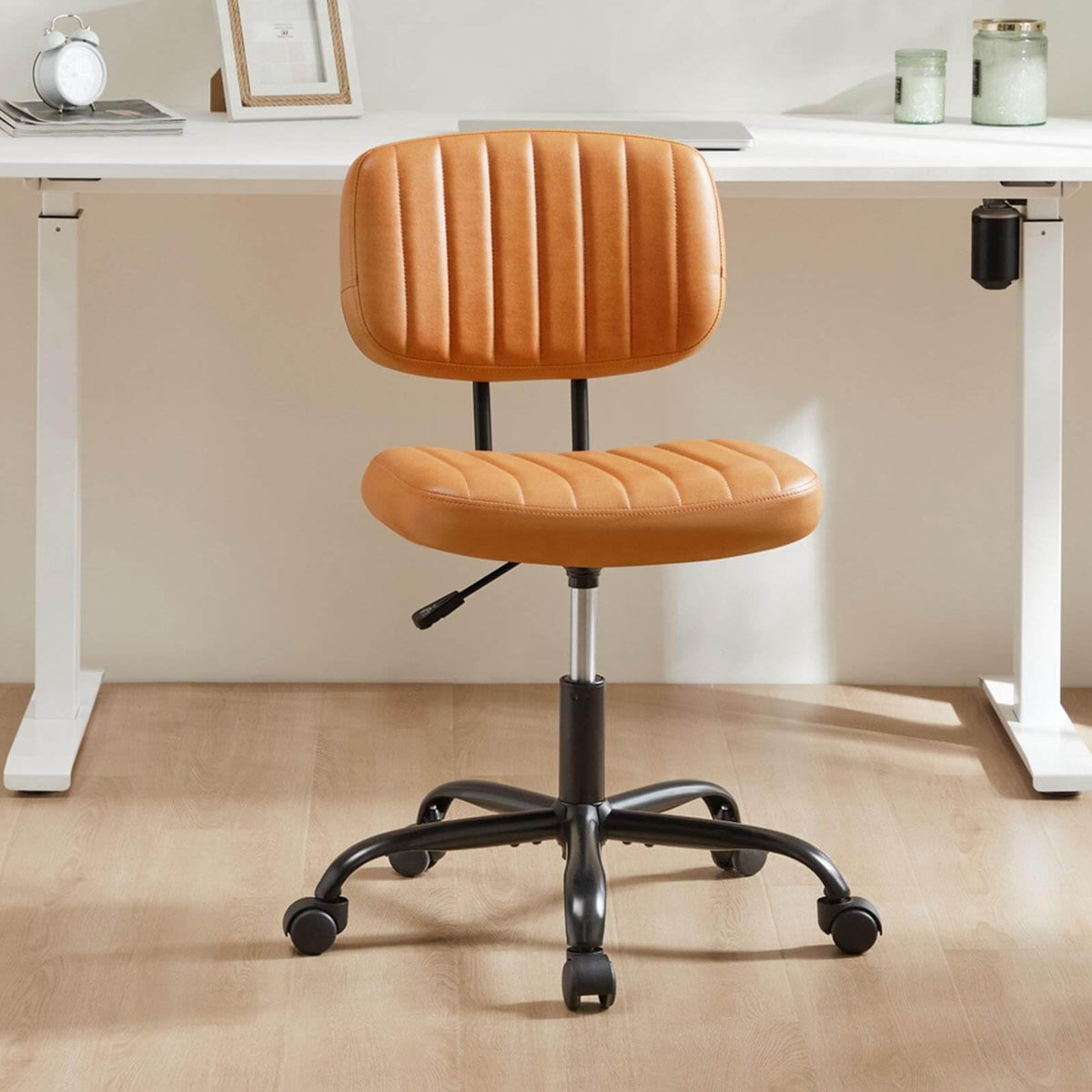 Orange Adjustable Height Swivel Rolling Office Chair X755