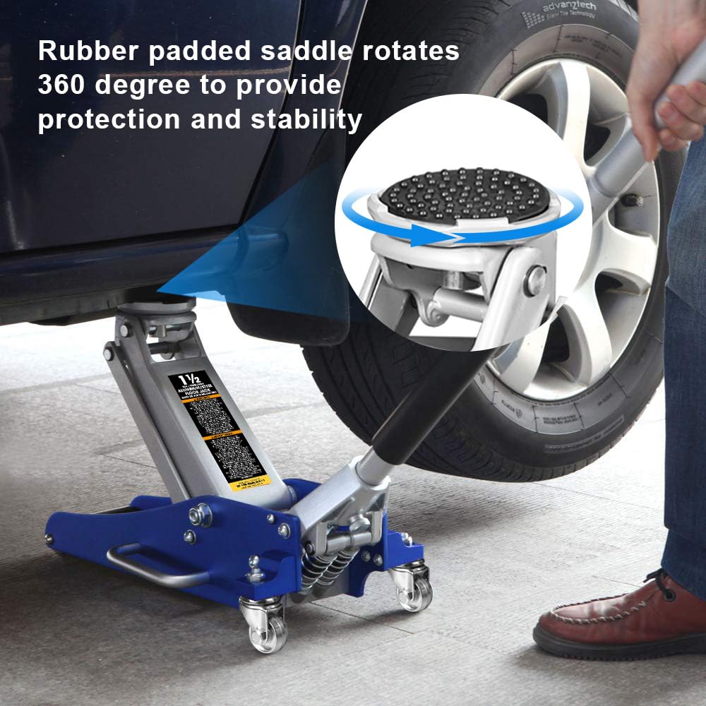 1.5 Ton Aluminum Steel Low Profile Hydraulic Floor Jack N977