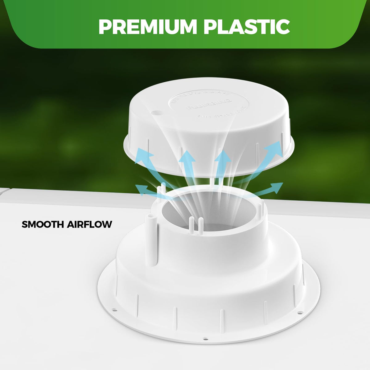 White RV Vent Cap for 1 to 2 3/8" Pipe G570550