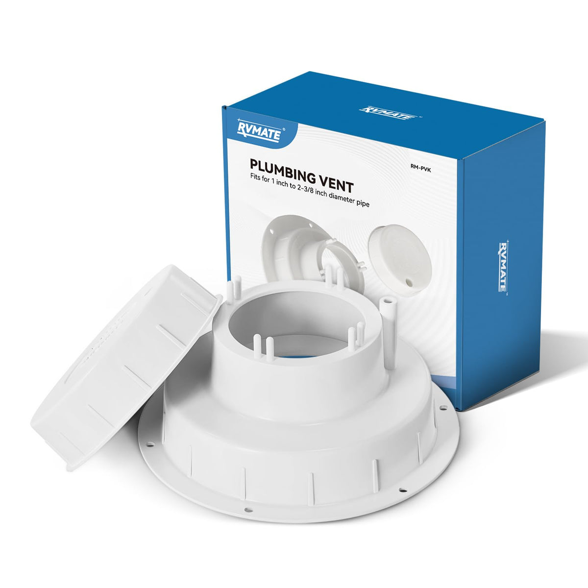 White RV Vent Cap for 1 to 2 3/8" Pipe G570550