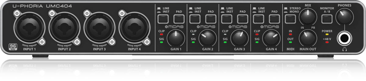 4x4 USB Audio/MIDI Interface with Mic Preamplifiers I4860
