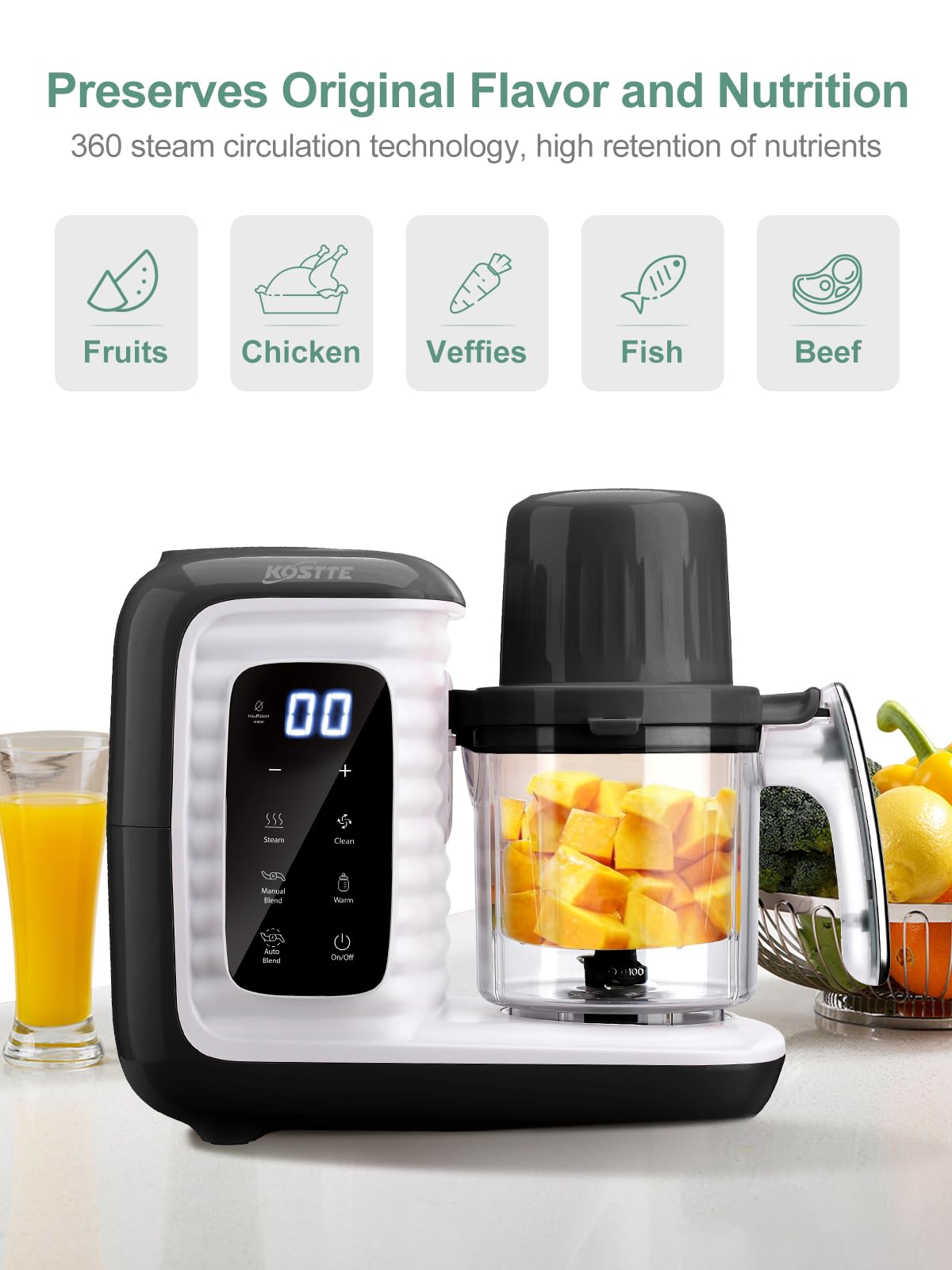 Baby Food Maker with Dual-Layer Steam Basket I472